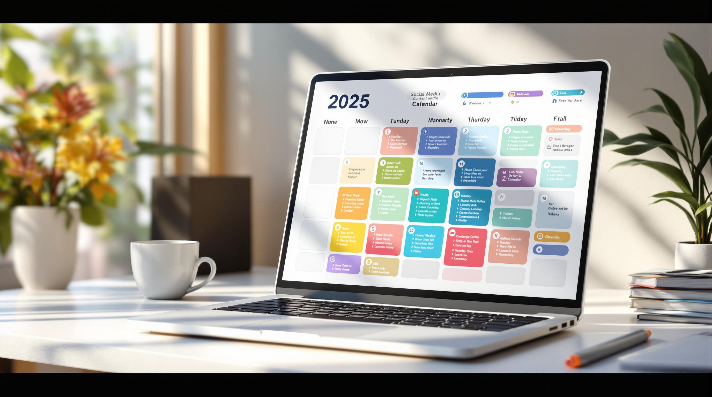 Social Media Content Calendar Template for 2025